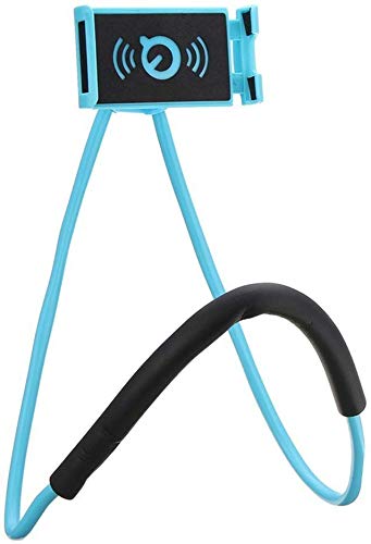 EightSpace Universal Cell Phone Stand Holder, Neck Phone Holder for Bed Mobile Phone Stand Flexible Stand Multiple Function Lazy Bracket DIY Free Rotating (Blue)