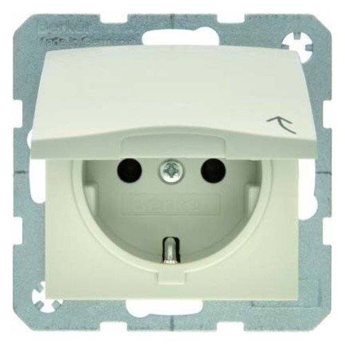 Berker Schuko Socket ws/gl 47518982 with hinged lid B.1; B.3; B.7; S.1 Socket 4011334280781