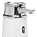 mDesign Decorative Hands Free, Touchless Automatic Hand Soap Dispenser Pump with Infrared Motion Detector Activated Sensor Light for Kitchen and Bathroom Sinks, Countertops - White/Chrome