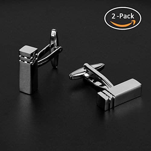 Echeer Cuff Links Set, Stoving Varnish Solid Brass CuffLinks for Men Gentleman Business Gift