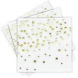 Sunshine Supply Gold Cocktail Napkins - 3-Ply Paper Party Napkins for Wedding Reception, Baby Shower, Bridal Shower, 5 Inch Gold Napkins with Original Confetti Dots Design