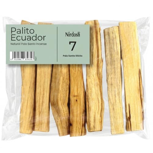 NIRDOSH – 100% Natural Palo Santo Sticks from Ecuador | Bursera Graveolens Holy Wood | 7 Sticks (10 cm) | Cleansing – Meditation – Yoga