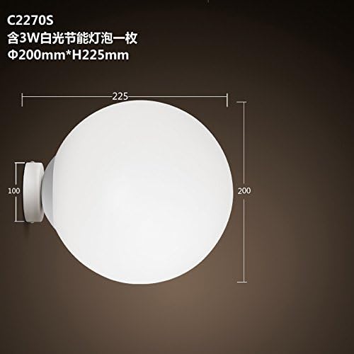 LIYAN Minimalist Wall Light Sconce E26/27 Base The American Village Hyun Off The Road Rooms The Nordic Minimalist Orbs Iron Art Glass Dome lamp-Head LED Wall lamp,KC-C2270S White Light