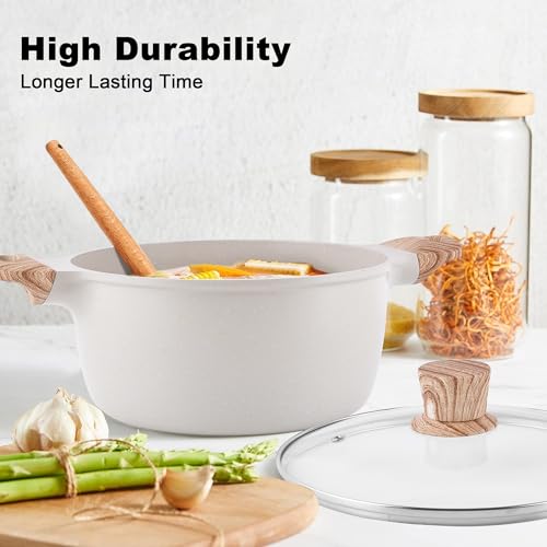 Cookware Set - Nonstick Pots and Pans Set Kitchen Cooking Pot and Pan Set with Lids, Non-stick Granite Cookware Sets Induction Pans for Cooking Set with Grill Pan, frying pan, Stockpot and Saucepan