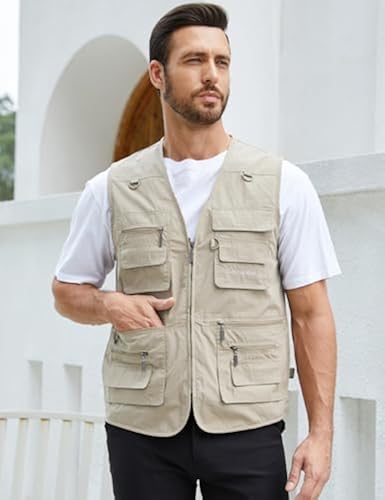 Fishing Vest Utility Vest Grey Vest For Men Gihuo Men's Fishing