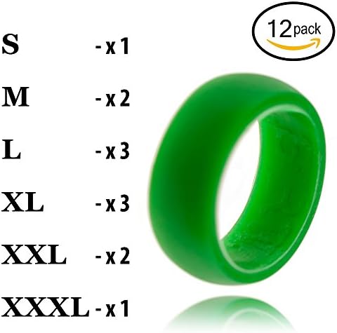 10 Pack- Men's Silicone Wedding Ring- 9mm Flexible High Performance Wedding Ring for those with an Active Lifestyle- Safe, Tough, Functional and Stylish- Easy exchanges &amp;