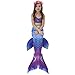 Mskseciy Mermaid Tails for Girls Swimming 3Pcs Mermaid Bathing Suit Swimsuit for 3-12 Year Old