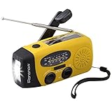 iRonsnow 2017 Version IS-088U+ Dynamo Solar Hand Crank Self Powered AM/FM/NOAA Weather Radio with LED Flashlight and 1000mAh Emergency Power Bank (Yellow)