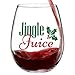 Jingle Juice Stemless Christmas Wine Glass for Fun Christmas Holiday Present with Gift Box - 15 Ounces