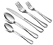 Silverware Set, 40-Piece Flatware Set, E-far Stainless Steel Utensil Set Service for 8, Dinner Knives/Forks/Spoons, Simple & Classic Design, Mirror Finish & Dishwasher Safe
