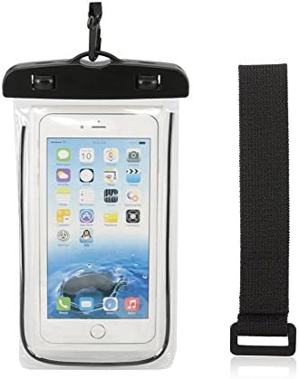 CALLANY Universal Waterproof Case for Smartphone Underwater Phone Pouch Dry Bag with Armband Neck Strap (Black)