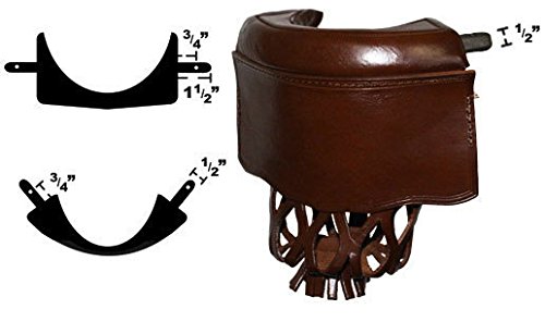 Ozone Leather Pool Table Pockets with Shield Set - Antique Brown