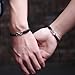 2Pcs 8 infinity Couple Braided Leather Luck Bracelet Handcrafted Stainless Steel Infinity Friendship Rope Bracelet Set Adjustable for Women Girl (black without card)