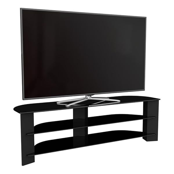 AVF FS1500VARWB-A VARANO TV STAND WITH BLACK GLASS SHELVES, AND BLACK WOOD LEGS. FITS MOST (NOT ALL) TVS IN THESE SIZES: 30″, 32″, 37″, 39″ 40″ 42″ 46″, 47″ 49″, 50″, 52″, 55″, 60”, 65”, 70″.