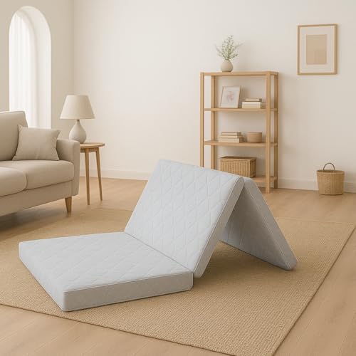 Emirates Living Medicated Folded Mattress | Orthopedic Support | Portable & Space-Saving Design | Single Size 90 x 180 x 6 cm – Ideal for Guests, Travel & Everyday Comfort