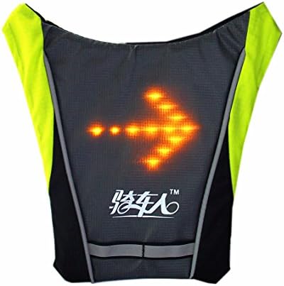 BIKEMAN LED Wireless Turn Signal Light Vest Guiding Light Reflective Luminous Safety Warning Direction with remote for Night Cycling Running Walking Hiking Business Travel School Bag