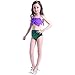 Jastore Kids Girls 2 Pcs Princess Mermaid Swimwear Bow-Knot Bikini Set Swimsuit (2-3T) Purple