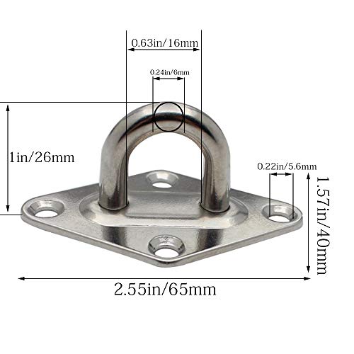 Xinlie Augplatten für Sonnensegel Runde Augenplatte Pad Edelstahl Sonnenschutz Befestigung Segel Montage Edelstahl… – Bild 3