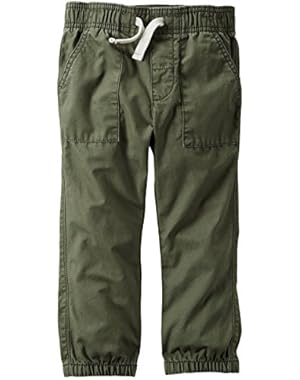Carter's Boy Pull-On Canvas Joggers With Pork-Chop Pockets; Olive