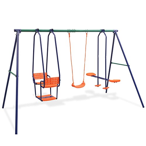 yorten Outdoor Spielplatz für Garten Schaukeln Gartenschaukel Kinderschaukel Schaukelset mit 5 Sitzen Belastbar bis 170 kg 302 x 158 x 180 cm