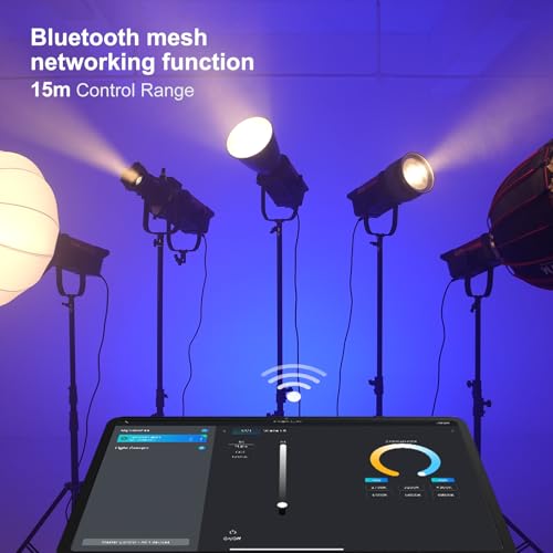 GVM 300W LED Video Light, 221950 Lux/1m, ARO SD300B Photo Lighting Kit with App Control, 2700K-6800K Continuous Studio Light for Youtube, Cinema, 12 Scenic Effects