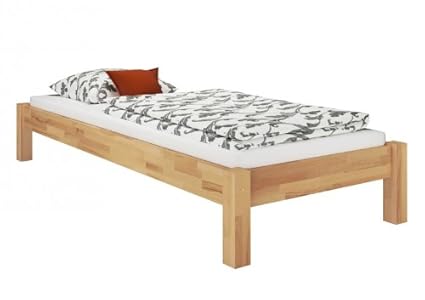 Erst-Holz® Einzelbett Jugendbett 80x200 Futonbett Massivholzbett Buche Natur mit Rollrost 60.84-08
