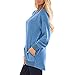 Mlide Long Sleeve Pocket Blouse for Womens, Casual Loose Fashion Comfy Solid Color T-Shirts,A-Blue,Mthumb 4