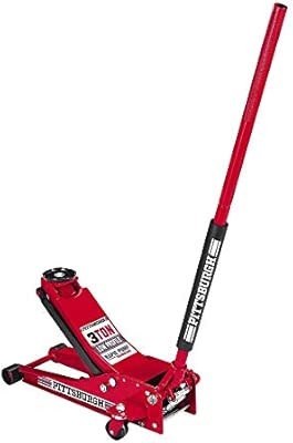 Pittsburgh Automotive 3 Ton Heavy Duty Ultra Low Profile Steel Floor Jack With Rapid Pump Quick Lift