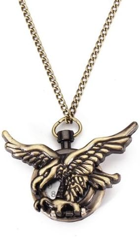 Vintage Eagle Bronze Men Women Quartz Pocket Watch.