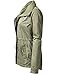 Luna Flower Women's Waist Drawstring Hooded Zipper Utility Jackets