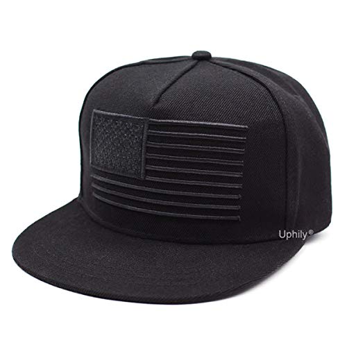 USA Flat Brim Bill Hat, American Flag 