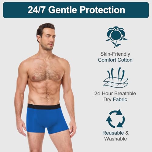 CITURALAN Ropa Interior de Incontinencia para Hombres - Absorción Ultra de 150ml, Tecnología Antifugas de 5 Capas, Lavable a Máquina, Control de Vejiga Reutilizable para Hombres, Paquete de 5 (5 Colores, Talla L)