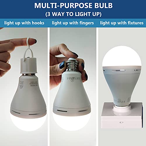 BESLAM Rechargeable Emergency LED Bulb with Battery Backup, Self