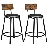 VASAGLE Bar Stools, Set of 2 PU Upholstered
