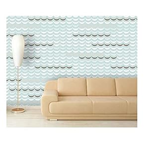 Large Wall Mural - Seamless Geometric Delicate Waves | Self-Adhesive Vinyl Wallpaper/Removable Modern Decorating Wall Art - 66" x 96"