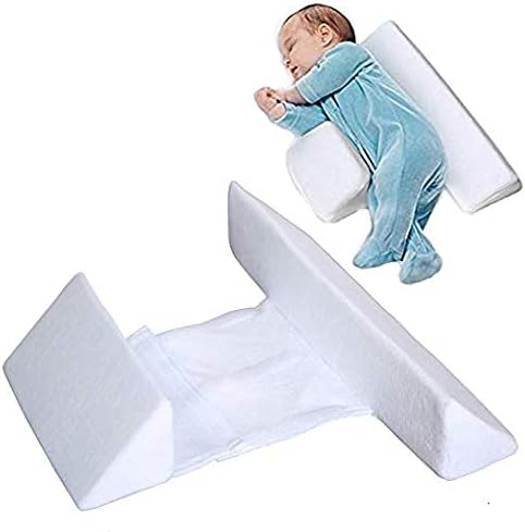 Hothuimin Newborn Baby Sleep Pillow, Baby Side Sleeper,Baby Sleep Positioner, Anti-Polarity Head Pillow, Anti-Spitting Milk Pillow, Toddlers Safer Sleep Nursing Pillow - White