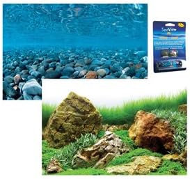 Aquarium Background Kit Shallow Pebbles & Aquascaped Back ground For Fish Tanks (45cm Tall x 100cm Wide)