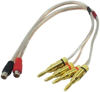 16 Awg Lautsprecherkabel Mit Cinch Buchse Auf 2 Bananenstecker 30 Cm Schwarz Rot Amazon De Musikinstrumente