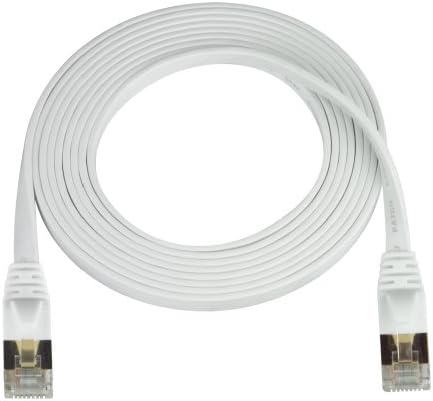 Super Flat CAT7 Ethernet Cable, White, 25 Feet, 0.08" Thick