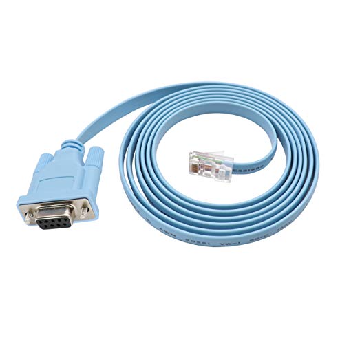 Cisco Console Cable 9-pin DB9 Female Serial RS232 Port to RJ45 Male Cat5 Ethernet LAN Rollover Console Cable Switch Cable Cisco (DB9P to RJ45)