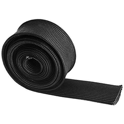 Heat Wrap Shield Sleeve For Wire Hose Auto Fiberglass 10FT25MM(1") Black Exhaust Heat Shield