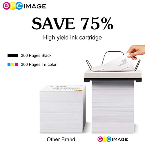 GPC Image Remanufactured Ink Cartridge Replacement for HP 65XL 65 XL Ink High Yield to use with Envy 5055 5052 5058 DESKJET 3752 3755 3758 2622 2655 3720 Printer (1 Black, 1 Tri-Color, 2 Pack)