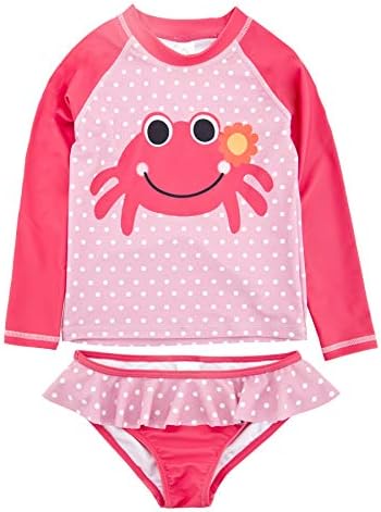 KAVKAS Baby Swimwear Two Piece Swimsuit for Boys Girls Rash Guard Kids Cartoon Swimming Costume(12M-8 Years)