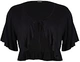 PurpleHanger Women's Short Sleeve Frill Crop Shrug Plus Size