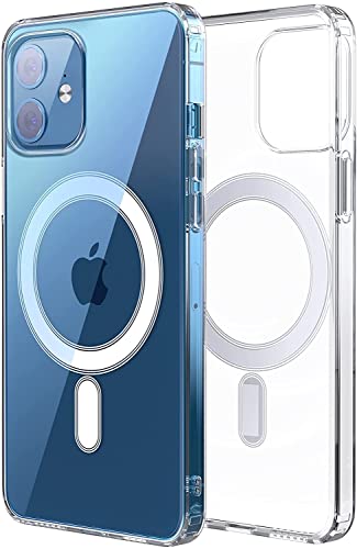 Kabysio Magnetic Phone Case for iPhone 12/iPhone 12 Pro (6.1 Inch) - Compatible with Magnetic Wireless Charging Stand and Other Mag-Safe Accessories,Clear