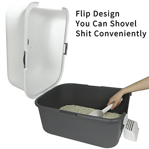 Cat Litter Box with Lid,Top Entry Kitty Sifting Litter Box Kitten