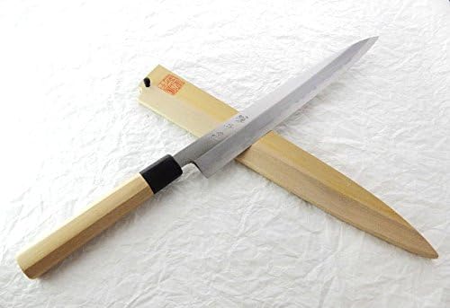 YuiSenri Original Pro Knife/Yasuki White Steel #2, Japanese Chef's Yanagiba(Sashimi) Knife with Saya Cover (270mm/10.6")