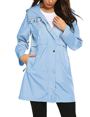 Avoogue Casual Raincoats Active Outdoor Hooded Long Sleeve Waterproof Lightweight Jacket