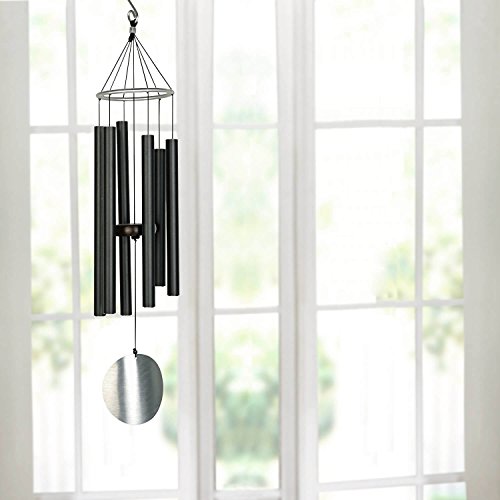 Aipker Wind Chimes for Outdoor Garden Home Patio - Amazing Grace Wind Chime with 6 Long Aluminum Tubes Black