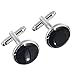 Areke Tuxedo Mens Cufflinks And Studs Set For Formal Shirts Business Wedding With Shiny Silver Trimming Style Set of 8